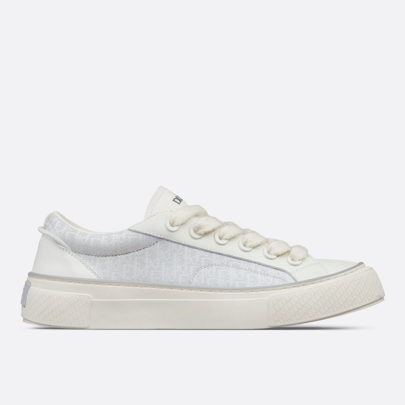 Dior B33 Sneakers In White Smooth Calfskin and Dior Oblique Jacquard 3SN303ZYS